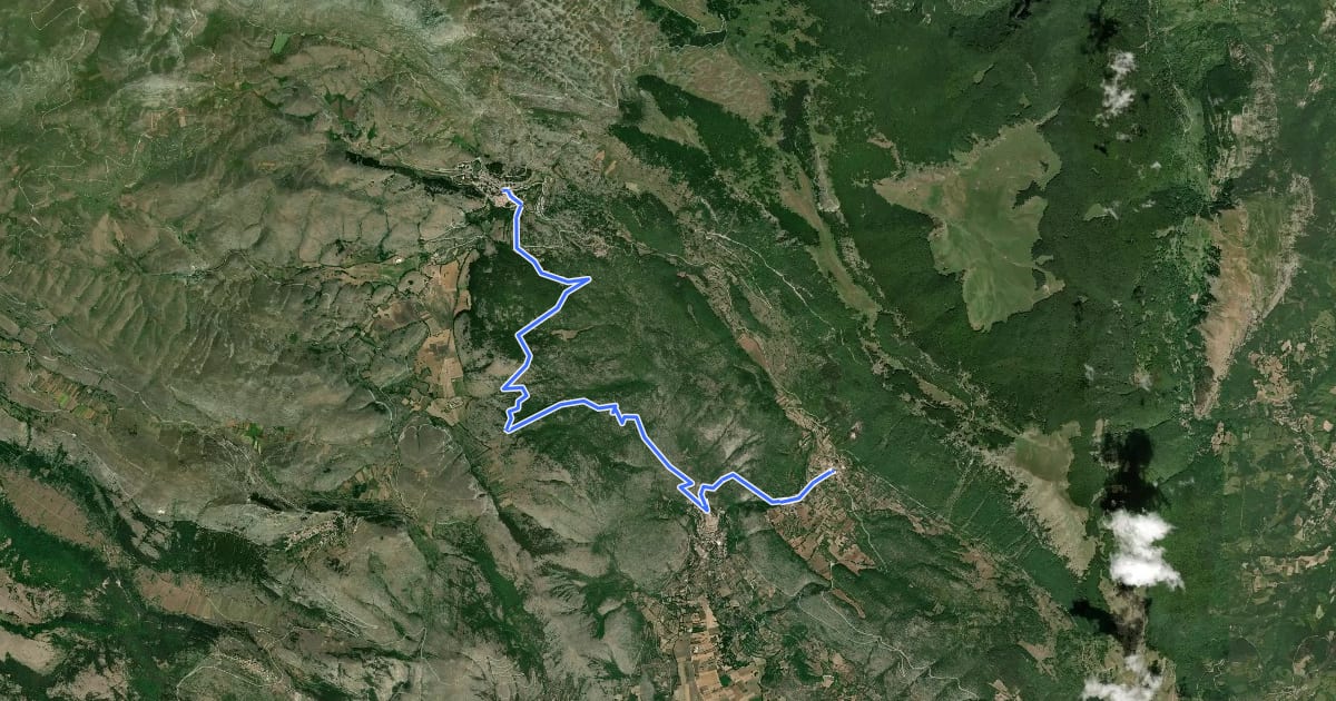 Маршрут Il Cammino d'Abruzzo: Tappa 18 на спутниковом снимке