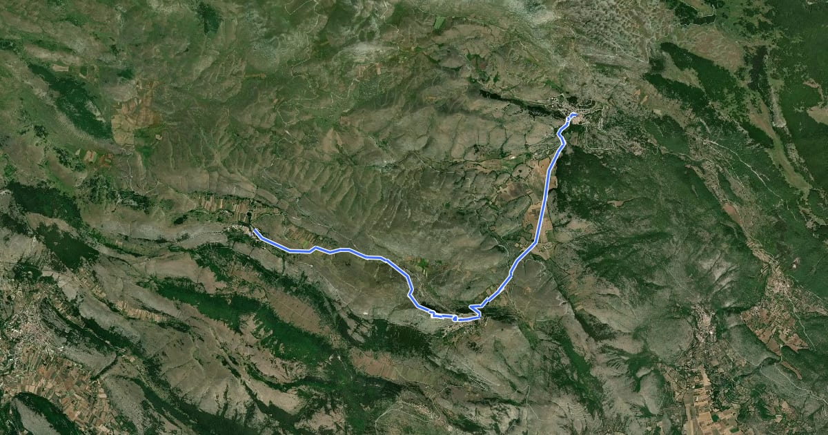 Маршрут Il Cammino d'Abruzzo: Tappa 19 на спутниковом снимке