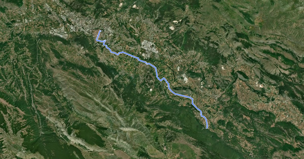 Маршрут Il Cammino d'Abruzzo: Tappa 22 на спутниковом снимке