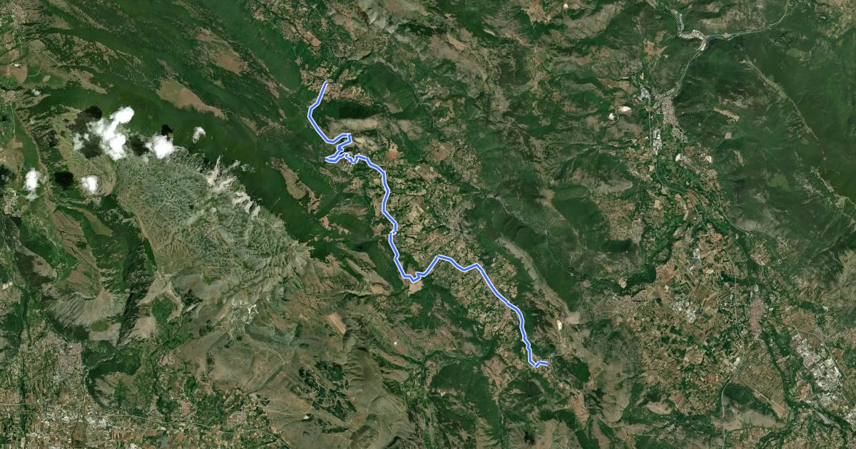 Маршрут Il Cammino d'Abruzzo: Tappa 24 на спутниковом снимке