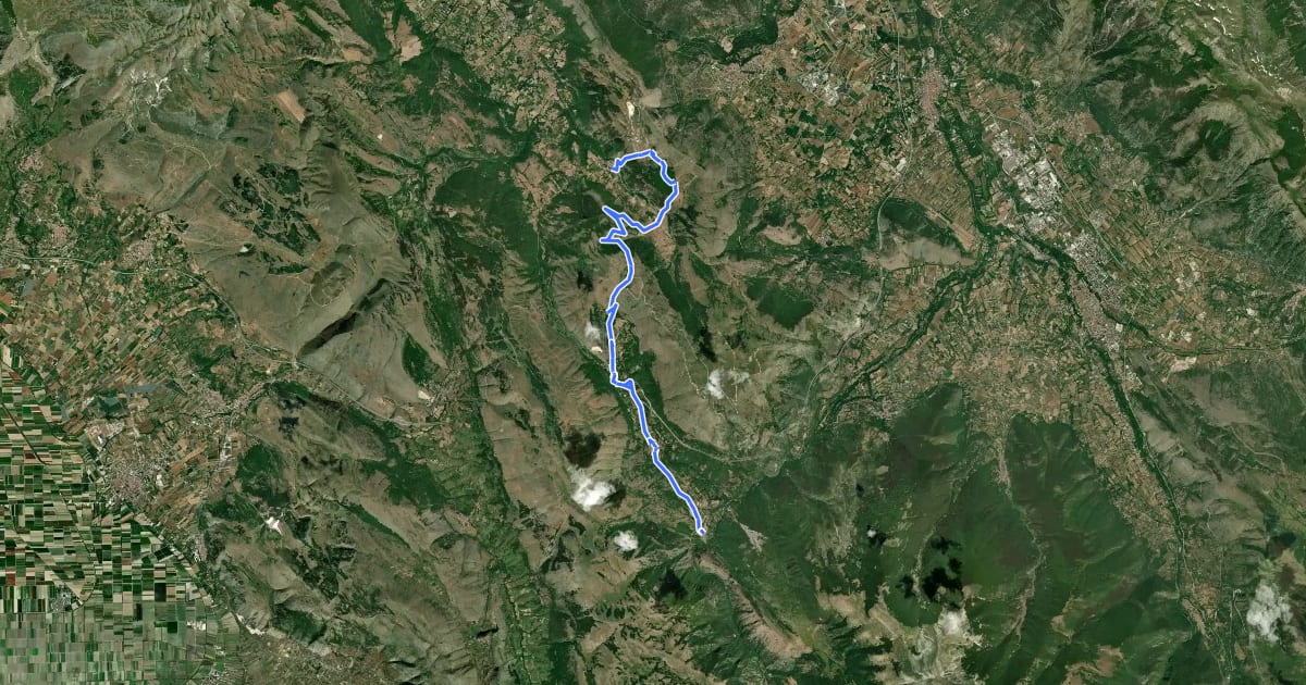 Маршрут Il Cammino d'Abruzzo: Tappa 25 на спутниковом снимке