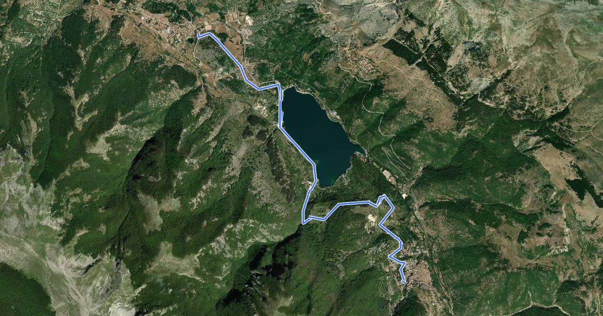 Маршрут Il Cammino d'Abruzzo: Tappa 27 на спутниковом снимке