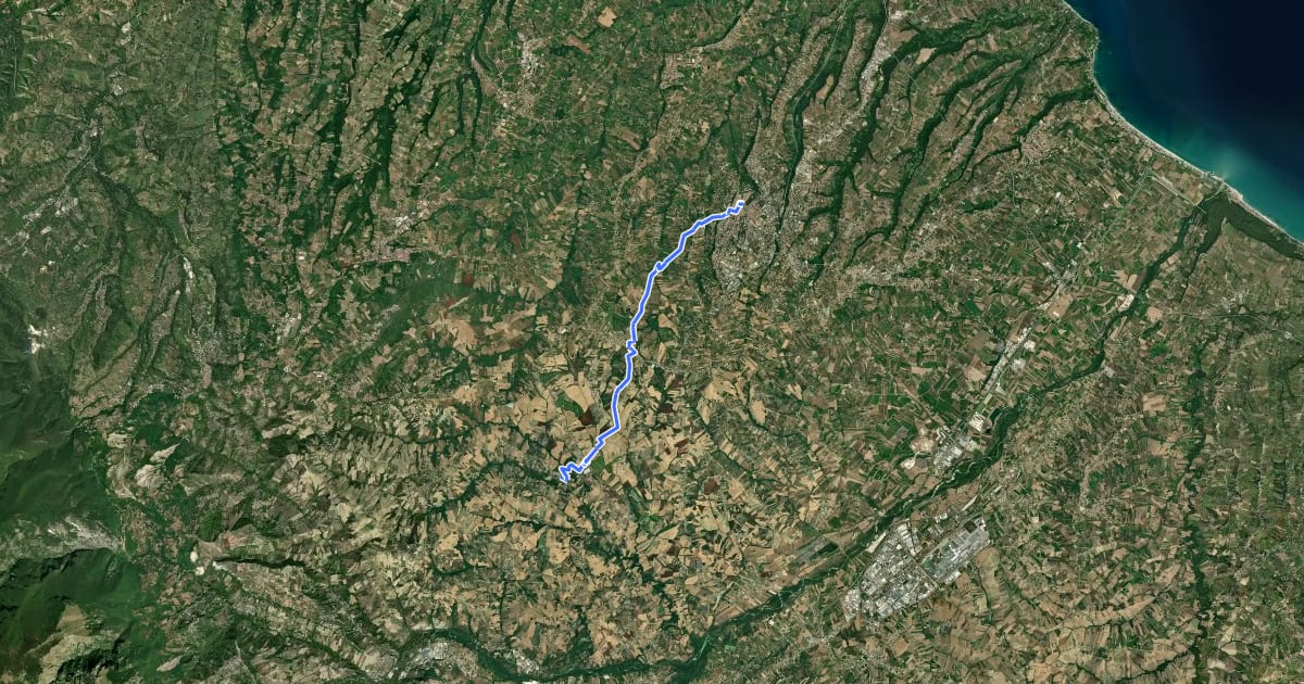 Маршрут Il Cammino d'Abruzzo: Tappa 33 на спутниковом снимке