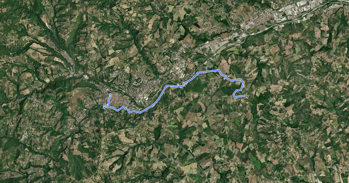 Маршрут Il Cammino d'Abruzzo: Tappa 6 на спутниковом снимке