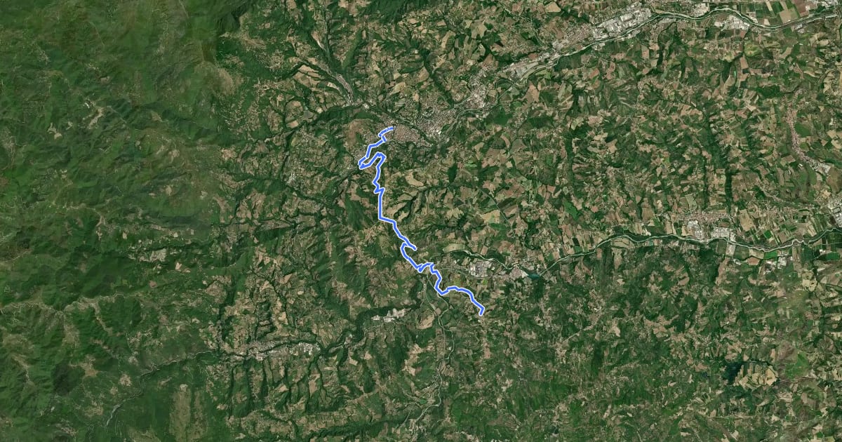 Маршрут Il Cammino d'Abruzzo: Tappa 7 на спутниковом снимке
