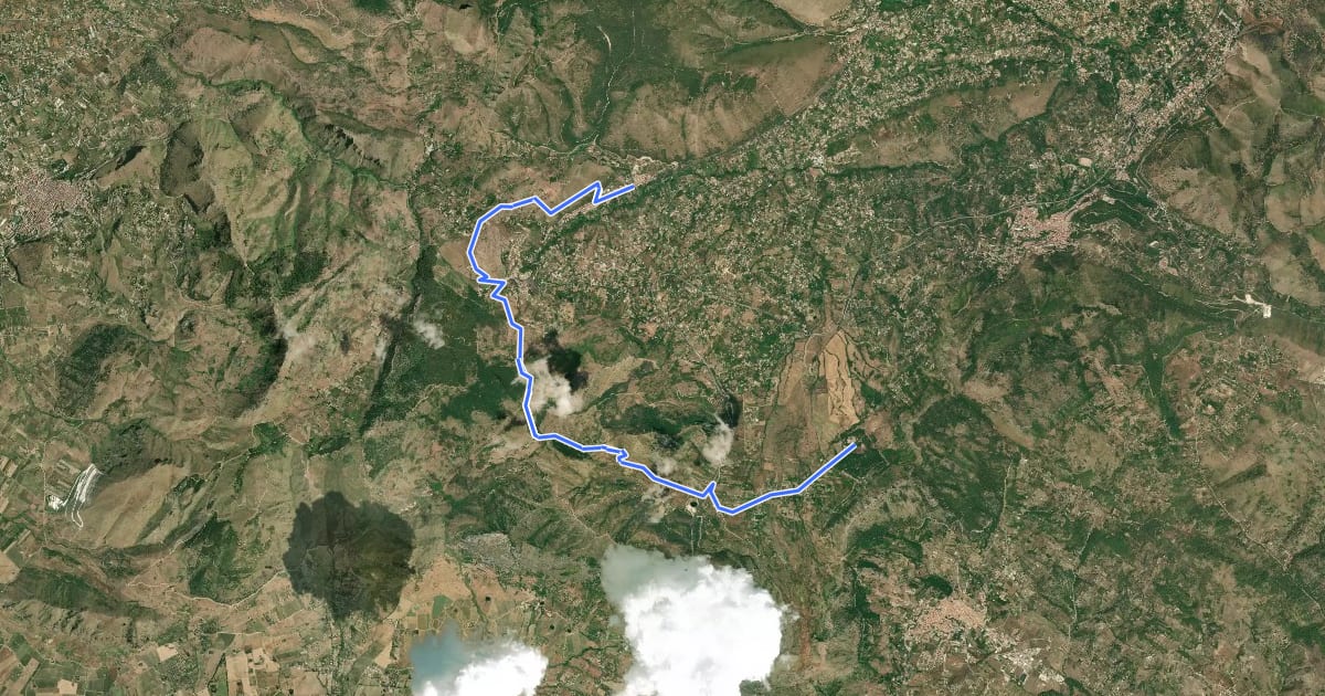 Маршрут Il Cammino dei Mille - Tappa 3 на спутниковом снимке