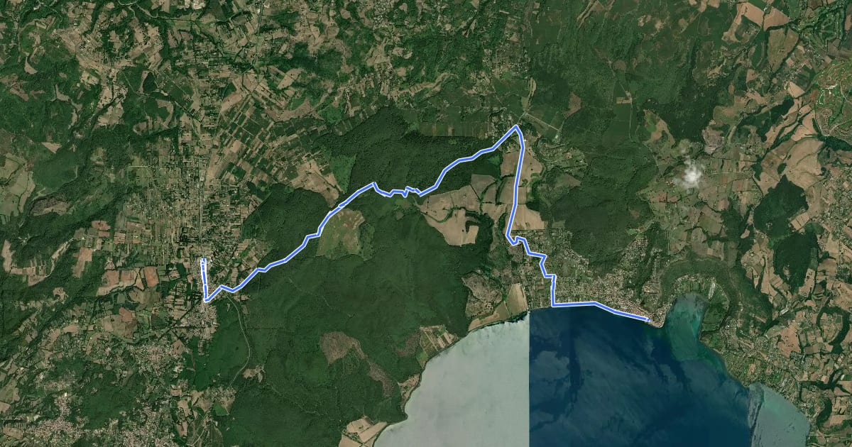 Маршрут Il Cammino dei Vulcani - Tappa 1 на спутниковом снимке