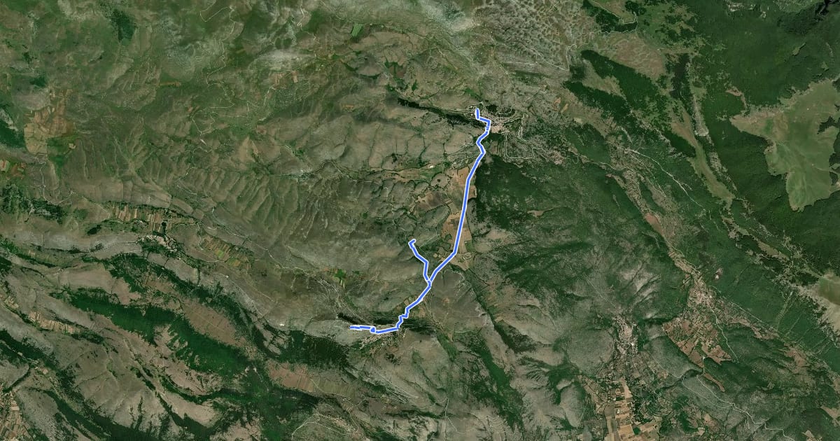 Маршрут Il Cammino del Gran Sasso - Tappa 2 на спутниковом снимке