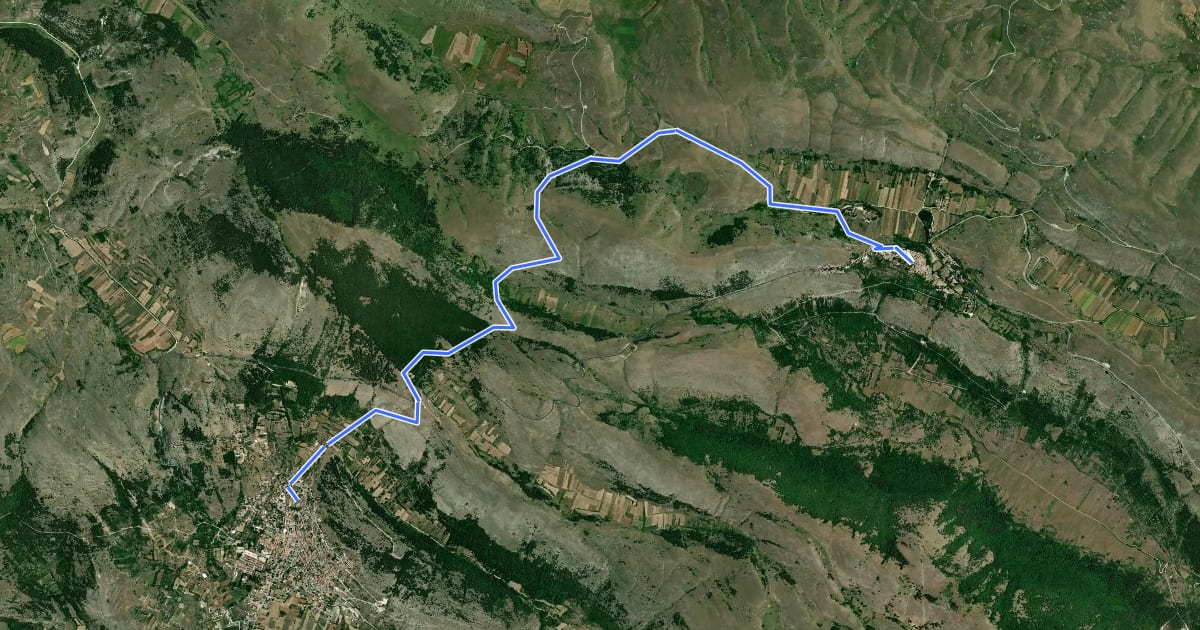 Маршрут Il Cammino del Gran Sasso - Tappa 4 на спутниковом снимке