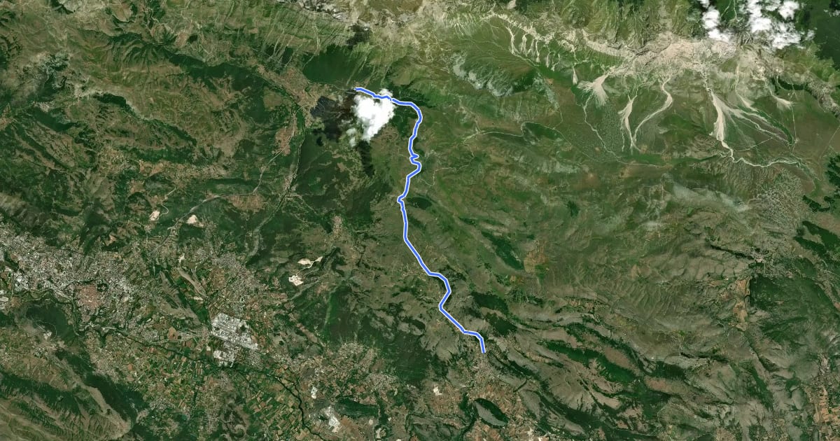 Маршрут Il Cammino del Gran Sasso - Tappa 5 на спутниковом снимке