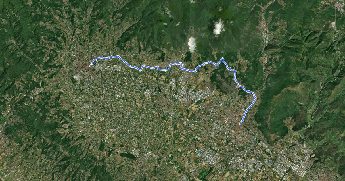 Маршрут Il Cammino di San Jacopo - Tappa 2 на спутниковом снимке