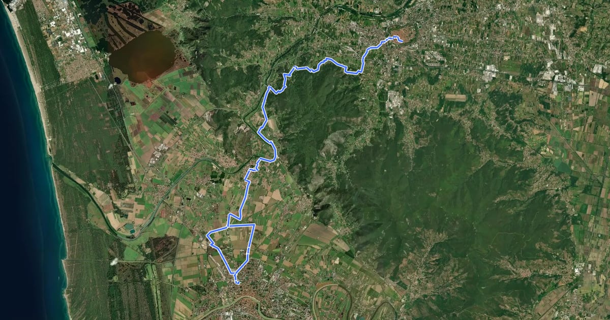 Маршрут Il Cammino di San Jacopo - Tappa 5 на спутниковом снимке