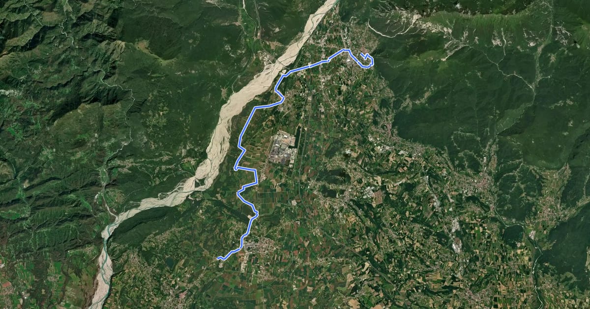 Маршрут Il Cammino di Sant'Antonio - Tappa 01G на спутниковом снимке