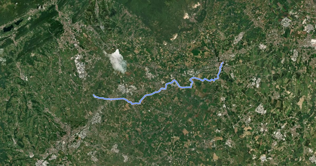 Маршрут Il Cammino di Sant'Antonio - Tappa 06G2 на спутниковом снимке