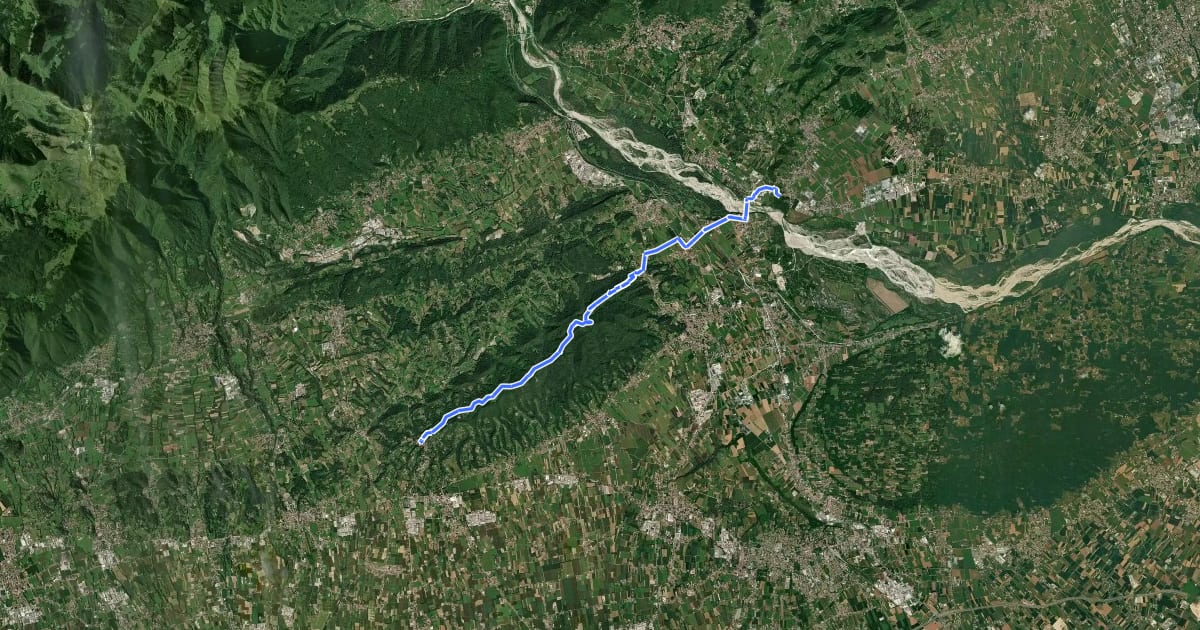 Маршрут Il Cammino di Sant'Antonio - Tappa 09G на спутниковом снимке