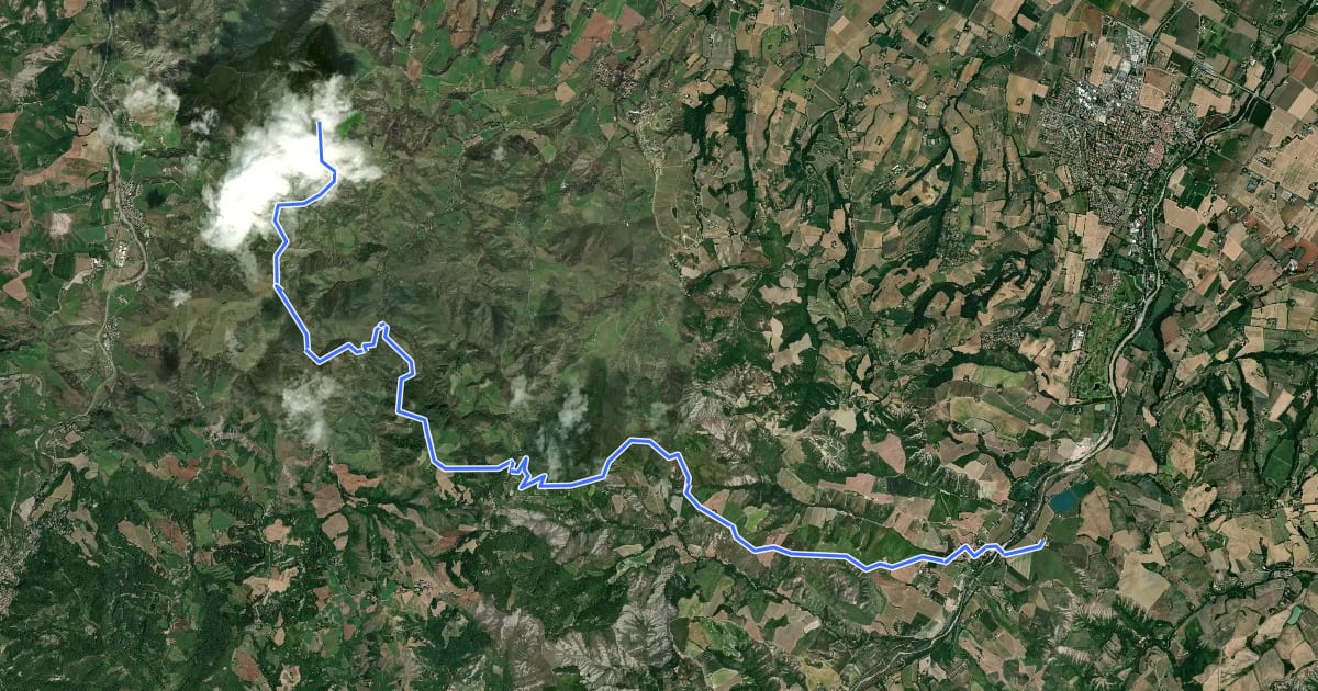 Маршрут Il Cammino di Sant'Antonio: Tappa 10 на спутниковом снимке