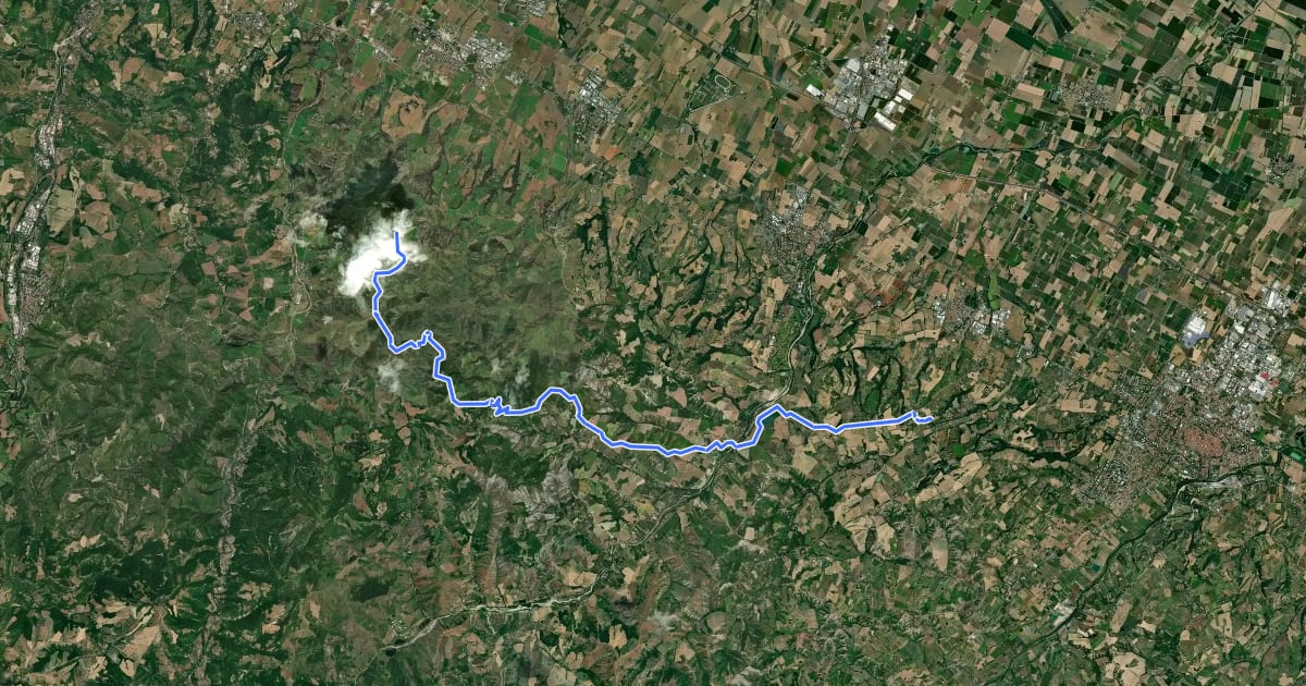 Маршрут Il Cammino di Sant'Antonio: Tappa 10D на спутниковом снимке