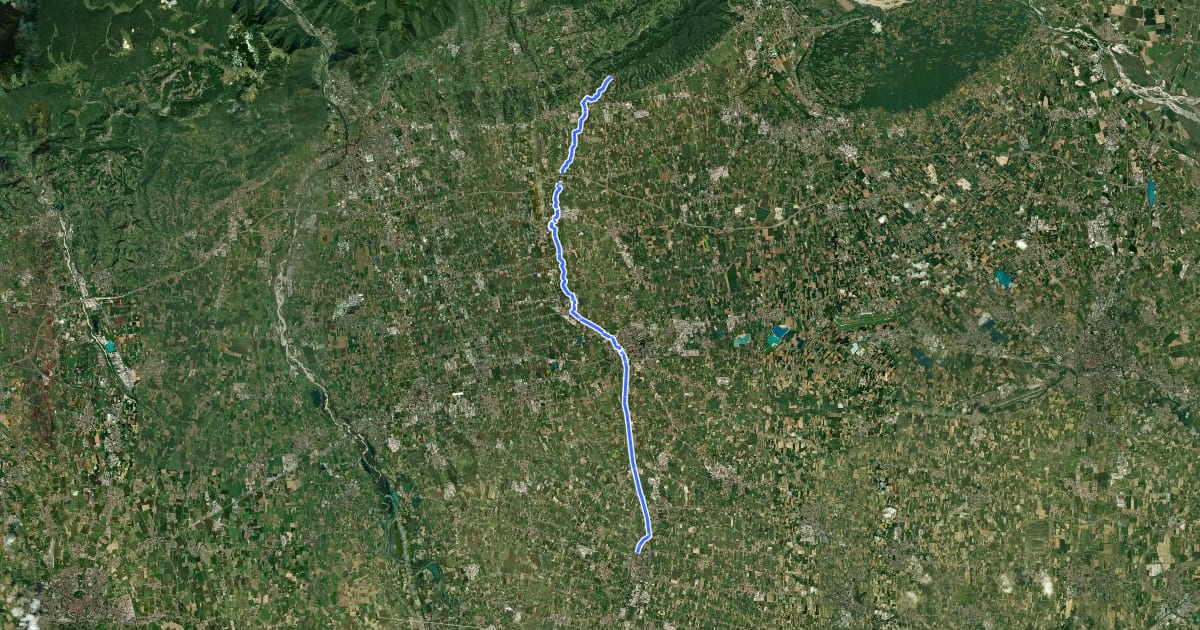 Маршрут Il Cammino di Sant'Antonio - Tappa 10G на спутниковом снимке