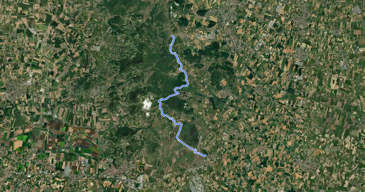 Маршрут Il Cammino di Sant'Antonio: Tappa 2.2 на спутниковом снимке