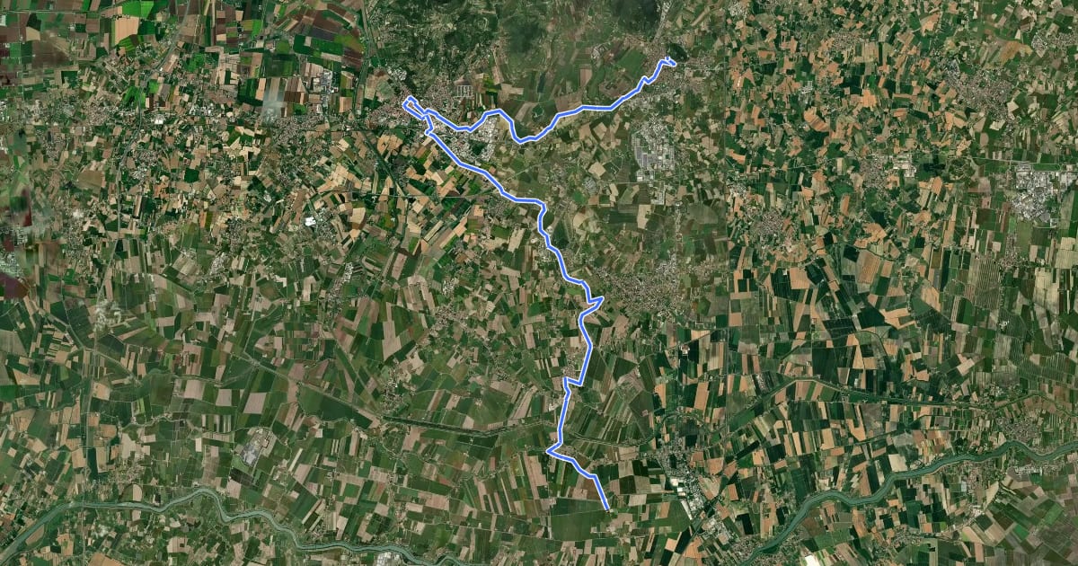 Маршрут Il Cammino di Sant'Antonio: Tappa 2A на спутниковом снимке