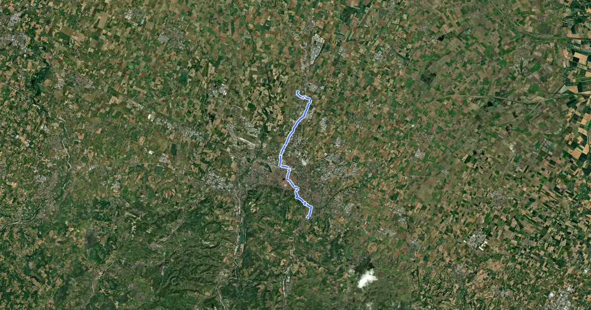 Маршрут Il Cammino di Sant'Antonio: Tappa 8 на спутниковом снимке