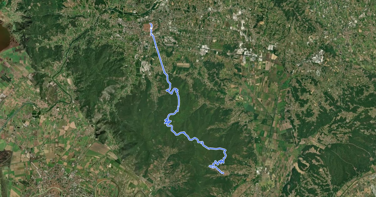 Маршрут Il Cammino di santa Giulia - CSG-T005_V26 Buti_Santallago_Lucca на спутниковом снимке