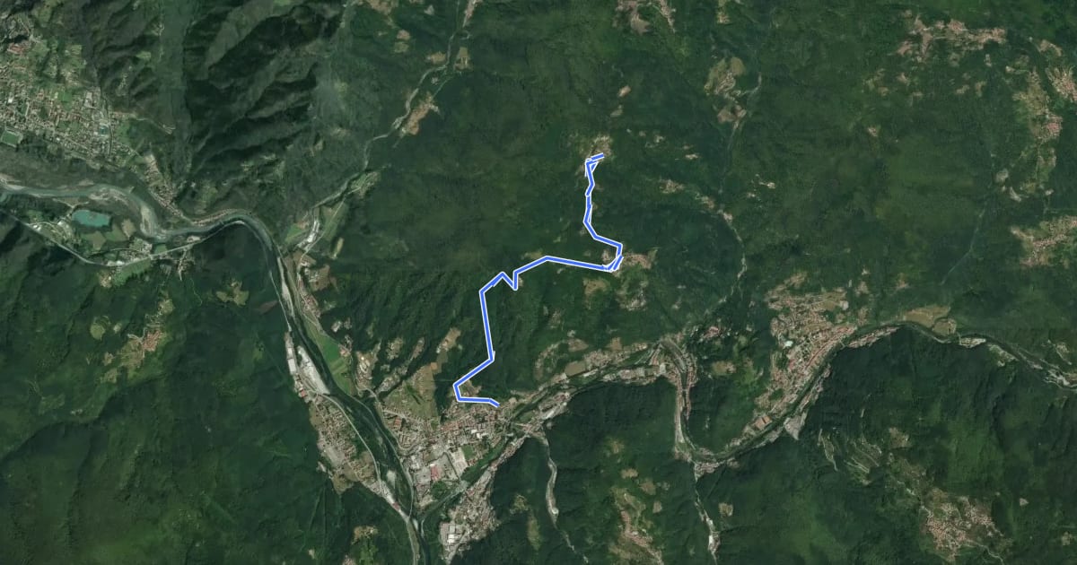 Маршрут Il Cammino di santa Giulia - CSG-T008VA02_V24 Fornoli_Pieve-Monti-di-Villa на спутниковом снимке