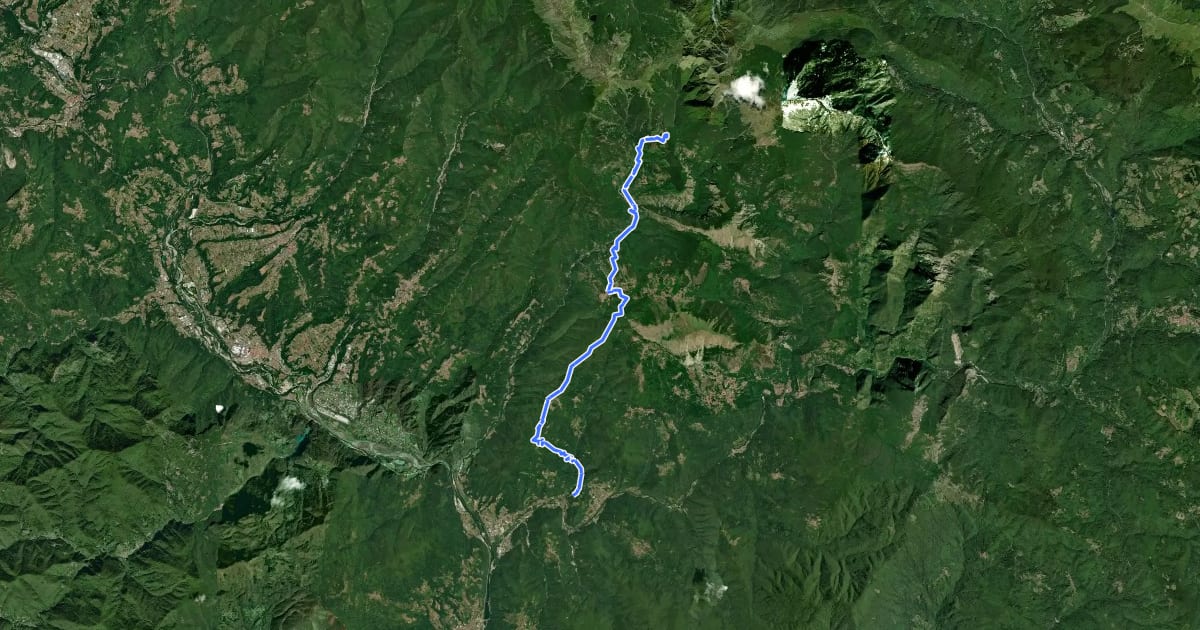 Маршрут Il Cammino di santa Giulia - CSG-T009_V24 Bagni-Caldi_Pieve Monti-di-Villa_Rifugio-La-Caserma-Casentini на спутниковом снимке