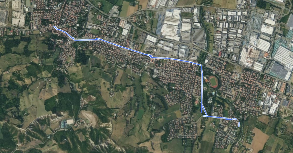 Маршрут Il Cammino di santa Giulia - CSG-T015V01_V24 Case-Martino_Fiorano-Modenese на спутниковом снимке