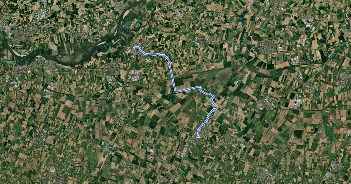Маршрут Il Cammino di santa Giulia - CSG-T020_V24 Novellara_Guastalla на спутниковом снимке