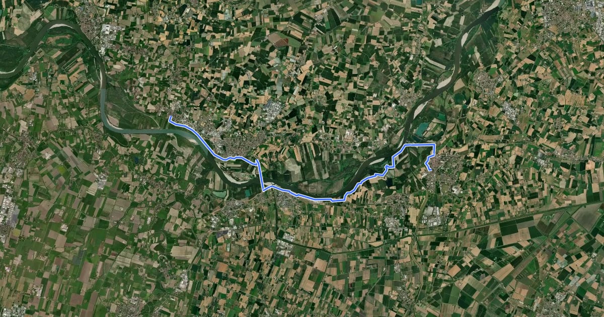 Маршрут Il Cammino di santa Giulia - CSG-T021_V24 Guastalla_Viadana_Cicognara на спутниковом снимке