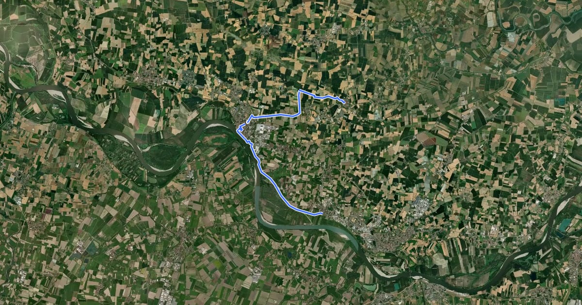 Маршрут Il Cammino di santa Giulia - CSG-T022_V24 Cicognara_Casalmaggiore_Sabbioneta на спутниковом снимке