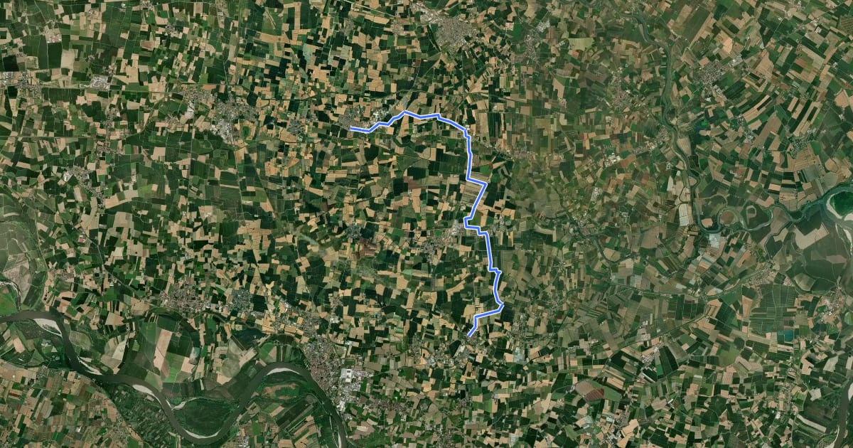 Маршрут Il Cammino di santa Giulia - CSG-T023_V24 Sabbioneta_Cividale_Rivarolo-Mantovano на спутниковом снимке