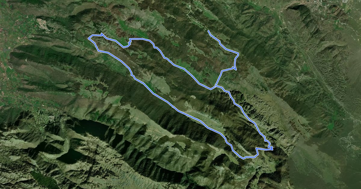 Маршрут Il Giro del Lupo на спутниковом снимке