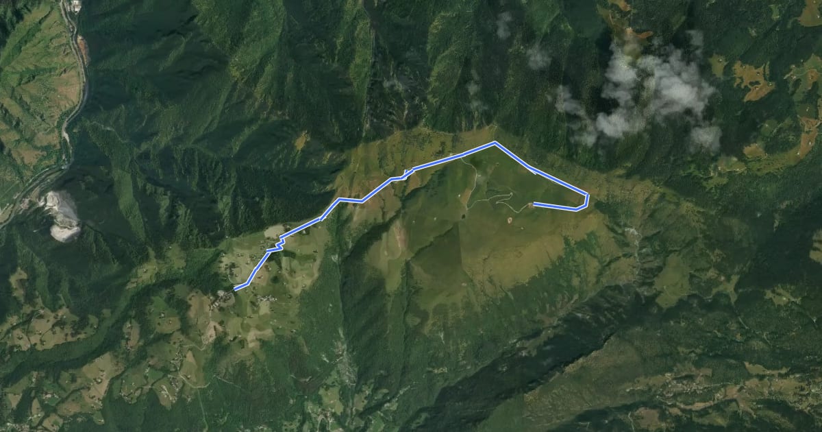 Маршрут Il percorso delle malghe на спутниковом снимке
