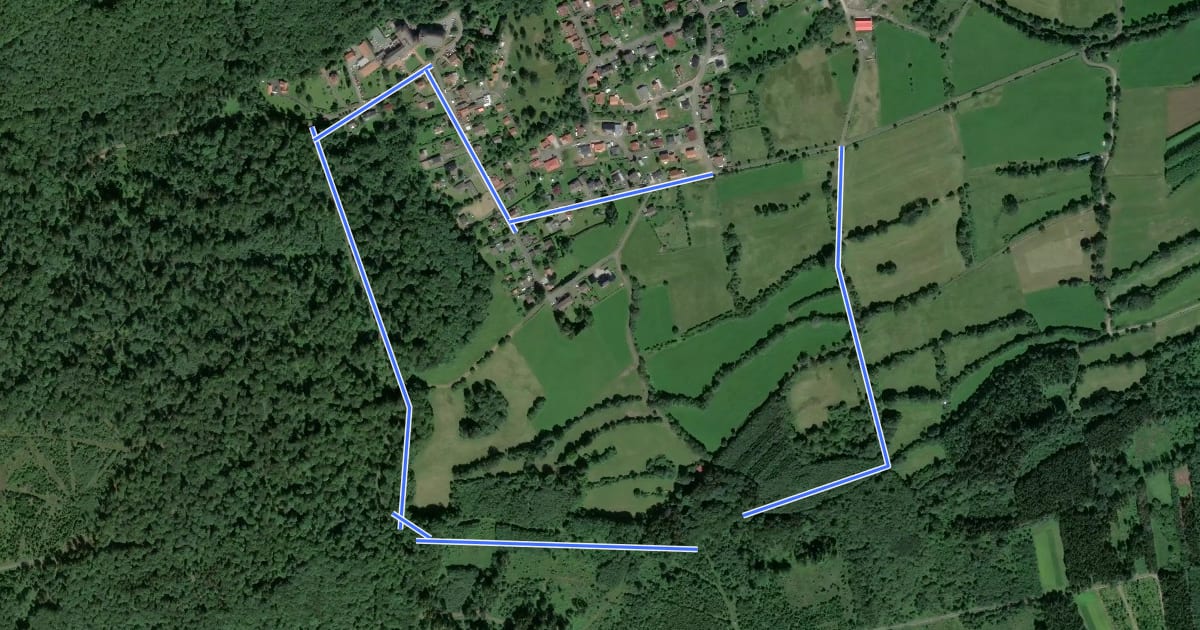 Маршрут Ilbeshausen-Hochwaldhausen R.1 на спутниковом снимке