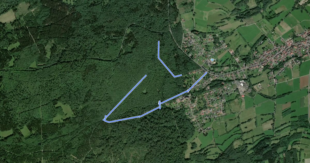 Маршрут Ilbeshausen-Hochwaldhausen R.4 на спутниковом снимке