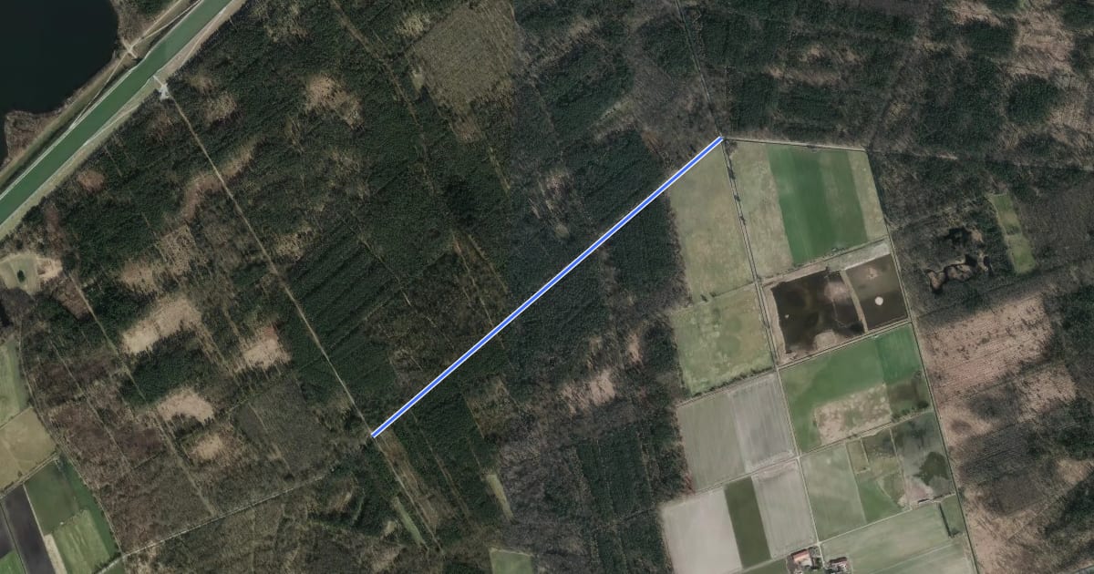 Маршрут Ilkerbruch Waldrand (65) - Barnbruch (64) на спутниковом снимке
