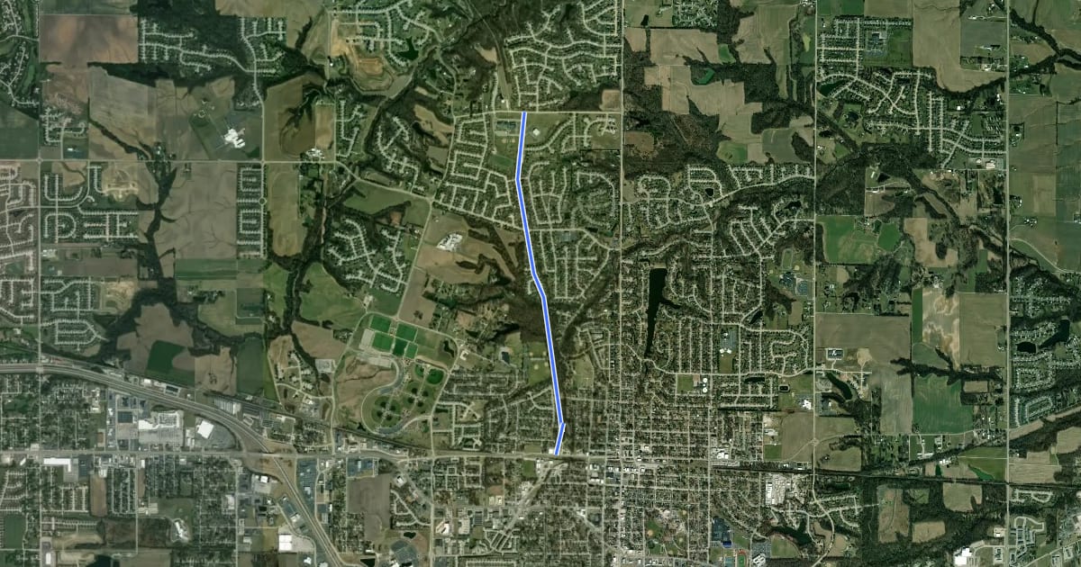 Маршрут Illini Trail на спутниковом снимке