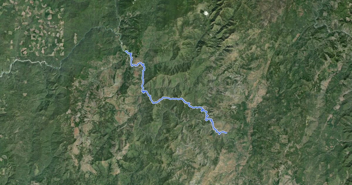 Маршрут Illinois River Trail на спутниковом снимке