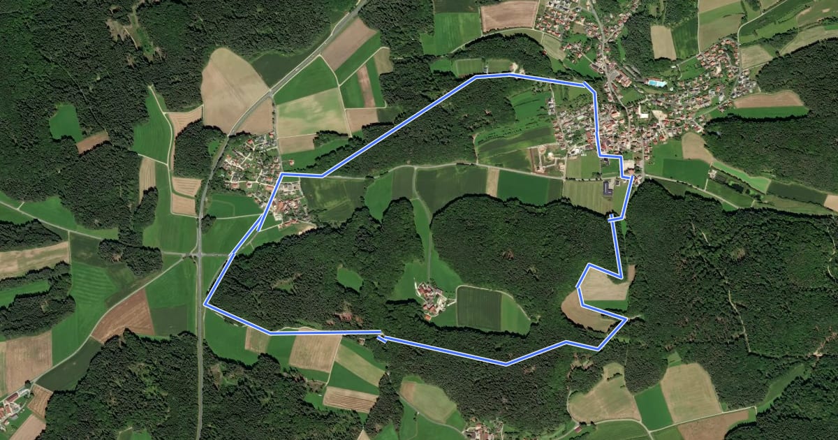Маршрут Illschwang Wanderweg 1 на спутниковом снимке