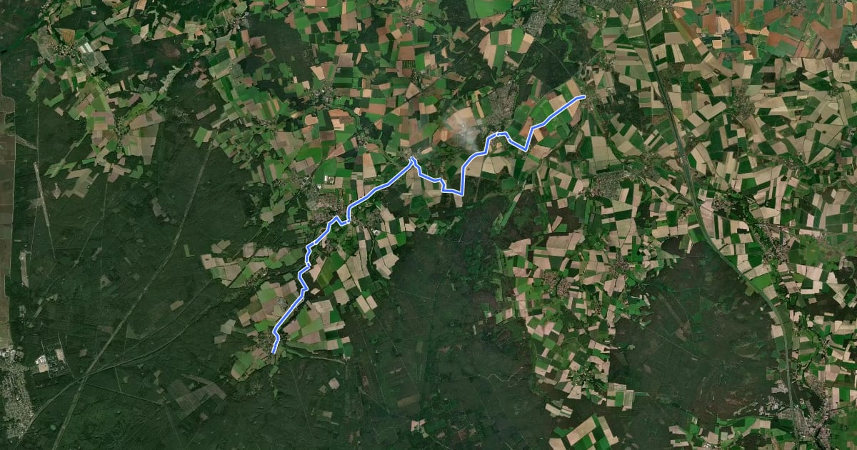 Маршрут Ilmenau-Radweg (Nebenroute) на спутниковом снимке
