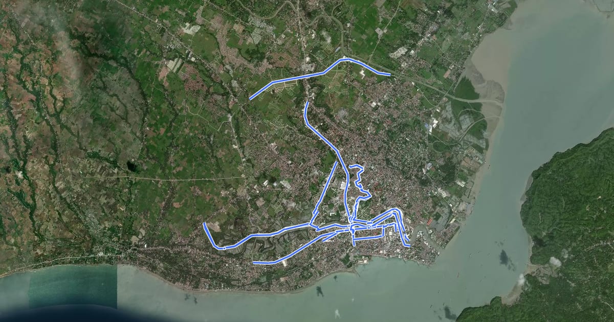 Маршрут Iloilo City Bikeways на спутниковом снимке