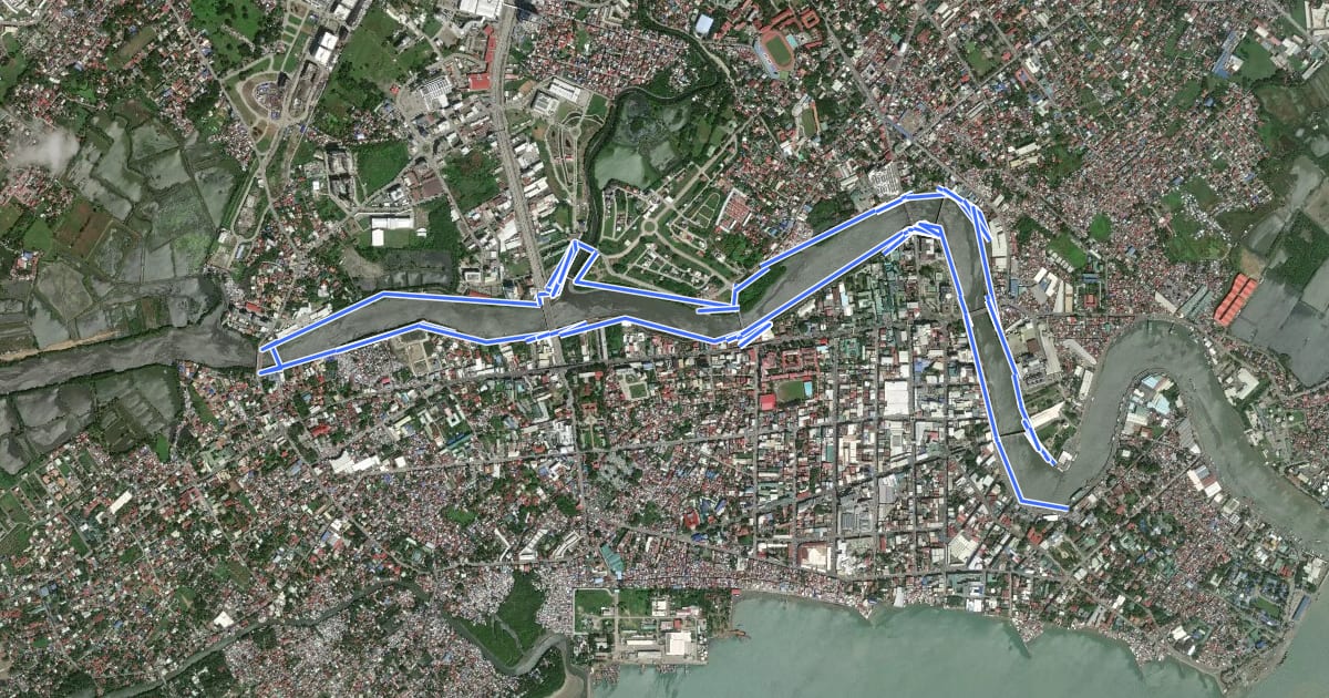 Маршрут Iloilo River Esplanade route на спутниковом снимке