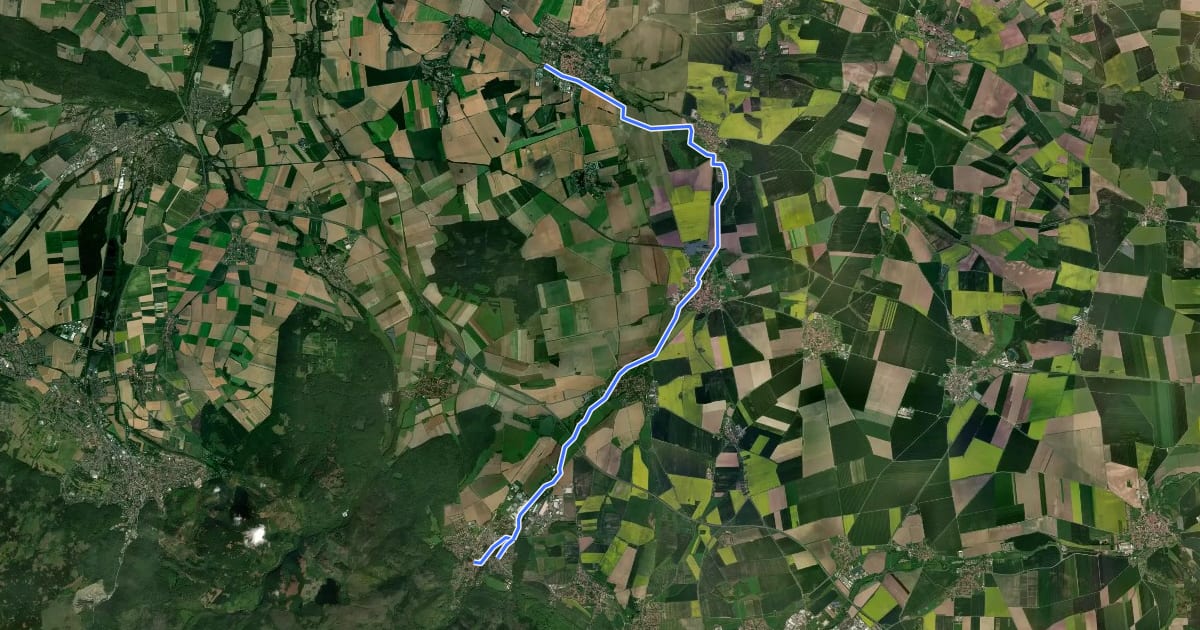 Маршрут Ilseradweg на спутниковом снимке