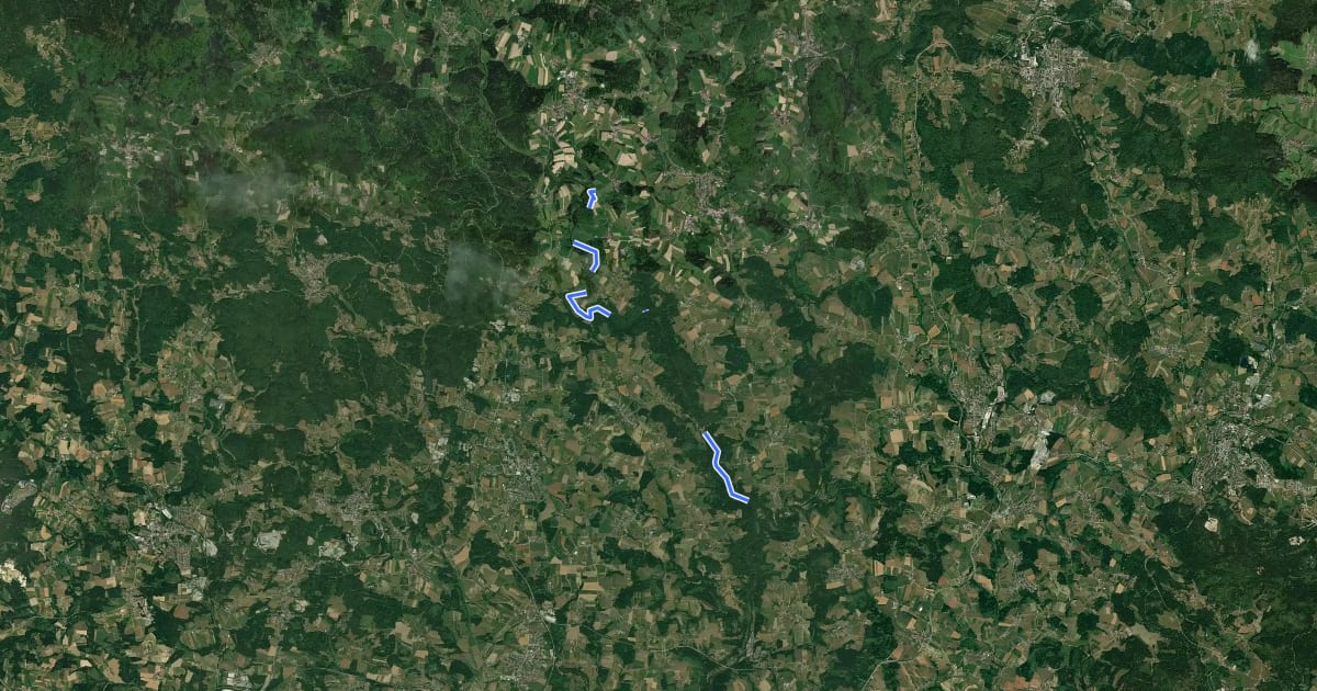 Маршрут Ilztalwanderweg на спутниковом снимке