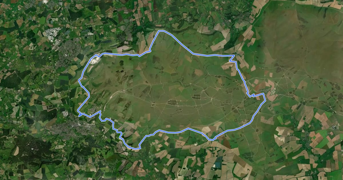 Маршрут Imber Range Perimeter Path на спутниковом снимке
