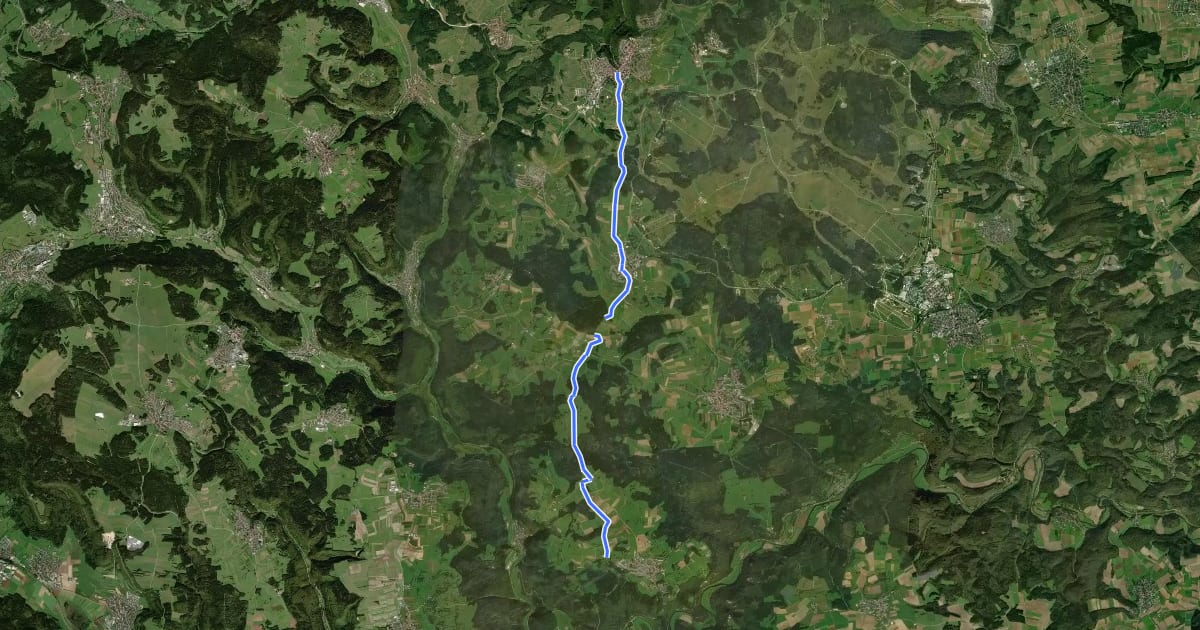 Маршрут Imdorf - Messstetten на спутниковом снимке