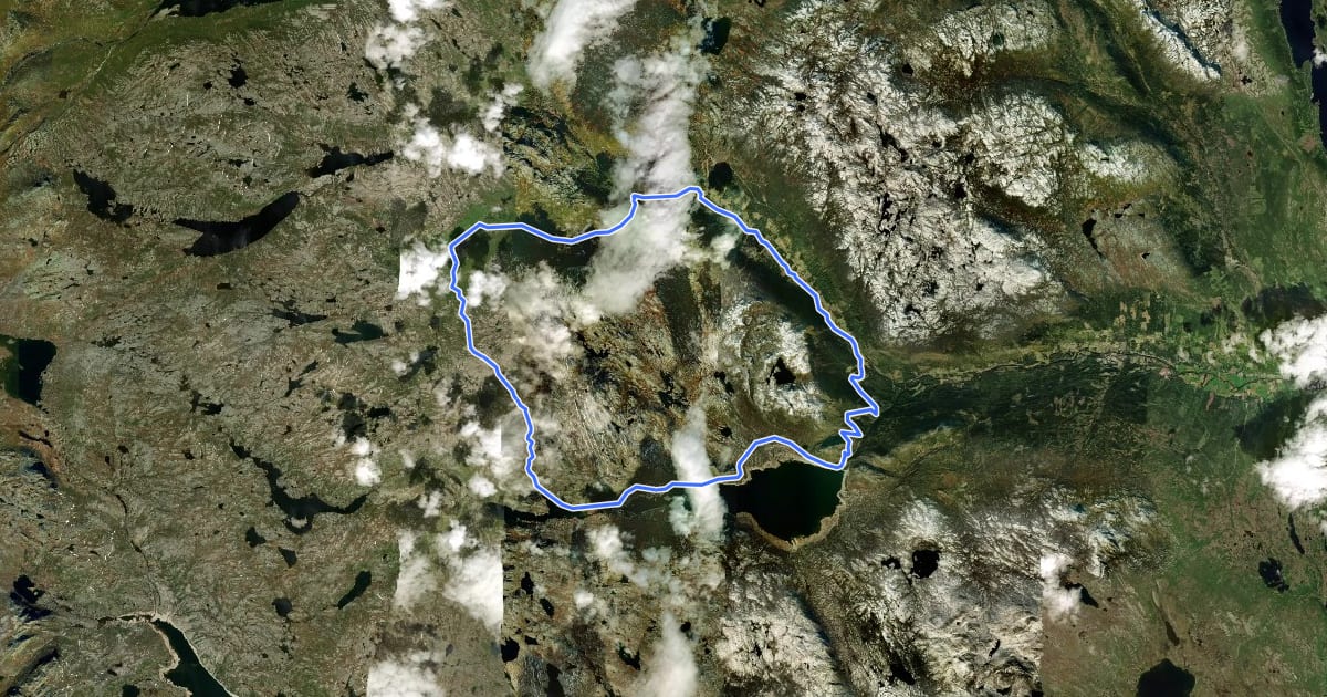 Маршрут Imingfjell rundt на спутниковом снимке