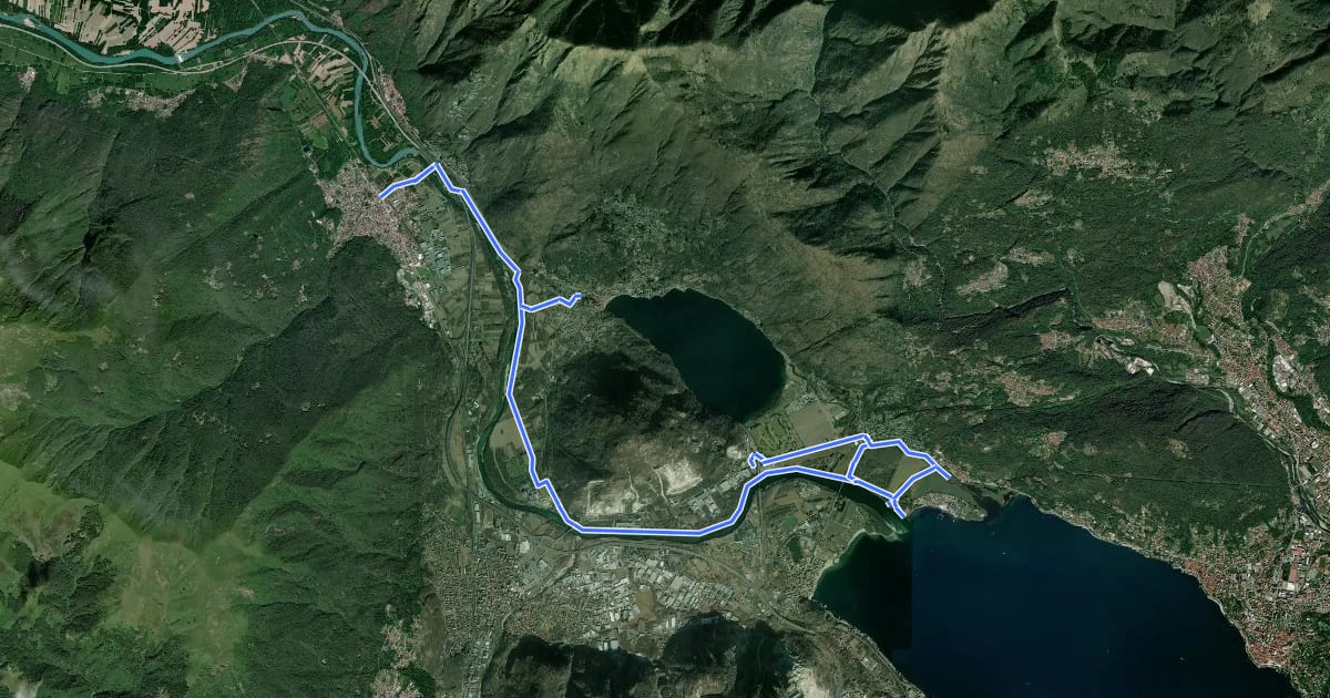 Маршрут In Bici tra i Fiori на спутниковом снимке